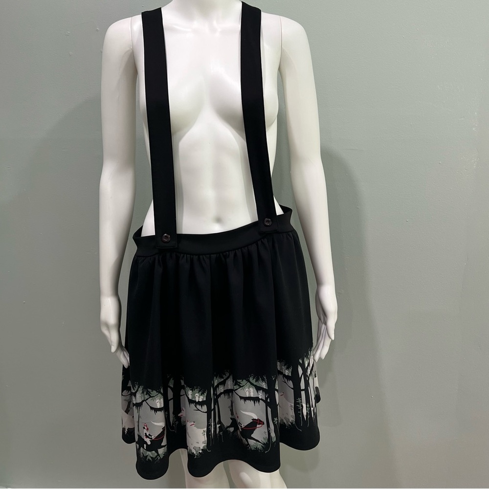 STUDIO GHIBLI Hot Topic Susoender Skirt Princess Mononoke Forest Black